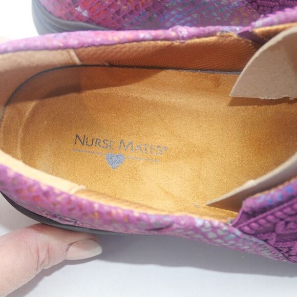 NEW Nurse Mates Women's 7 Cally Berry Aster Slip On Purple Nursing Clogs Shoes - Picture 7 of 11